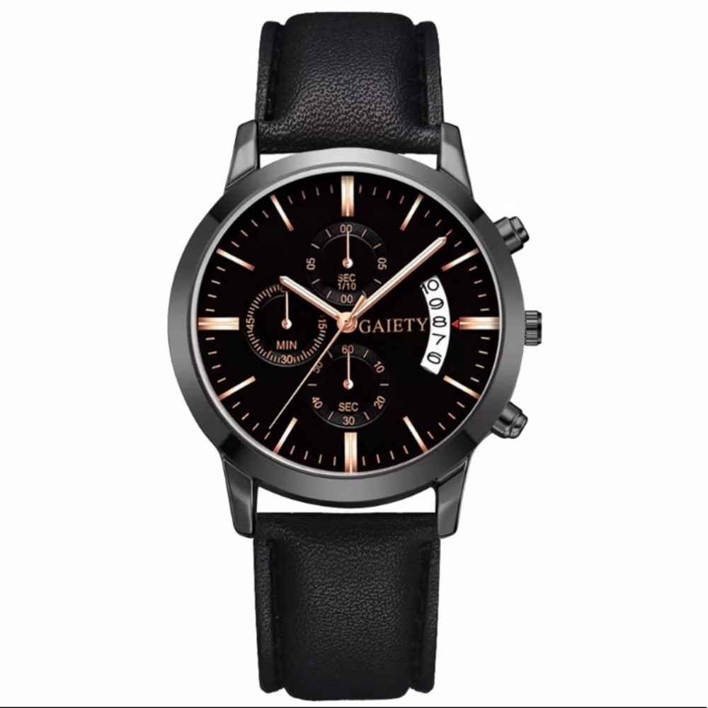 Men’s Leather Band Quartz Wristwatch